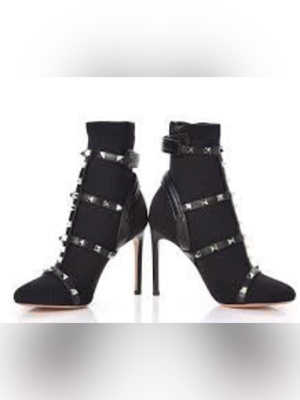 Valentino Garavani Rock Body Stretch Black Studded Ankle Booties NW/OB 37L37.5R